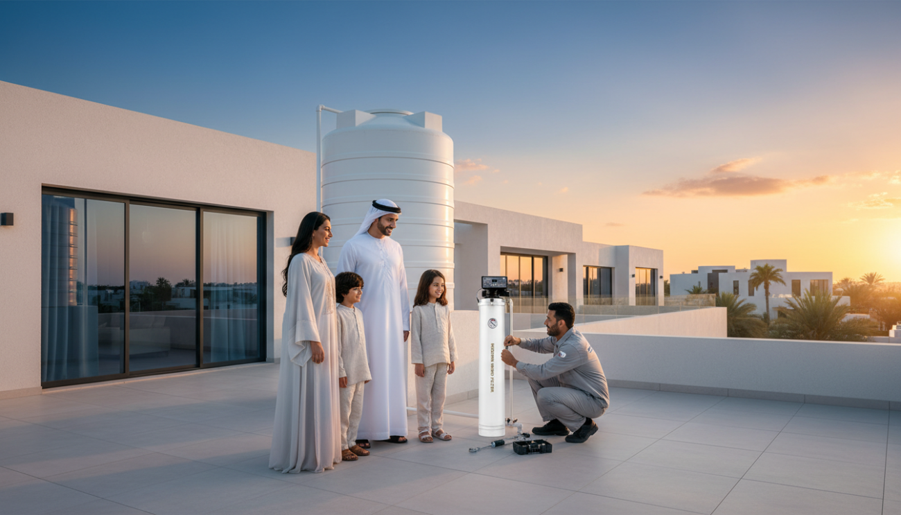 تركيب نظام فلتر مياه في منزل بأبوظبي بواسطة فني متخصص