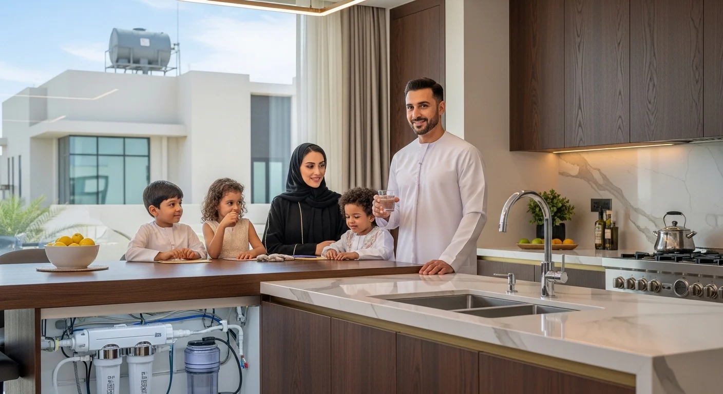 نظام فلتر مياه منزلي في فيلا بالإمارات